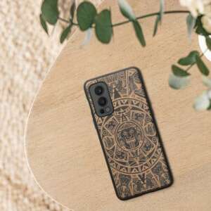 Kwmobile wooden phone case for OnePlus Nord 2 5G with Mayan calendar design - Phone Case