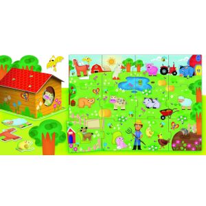 Carotina Baby állatos puzzle: Gazdasági állatok témájú progresszív puzzle kisgyermekeknek - Lisciani