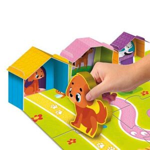 Montessori Baby Farm játék használat közben, kutya figura elhelyezése - Lisciani