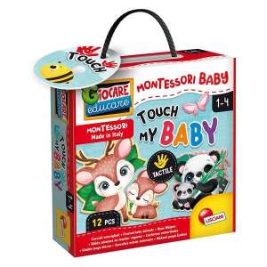 Lisciani Montessori Baby Touch My Baby puzzle dotykowe z 12 elementami, przedstawiające urocze pary zwierząt, dla dzieci w wieku 1-4 lat - Lisciani