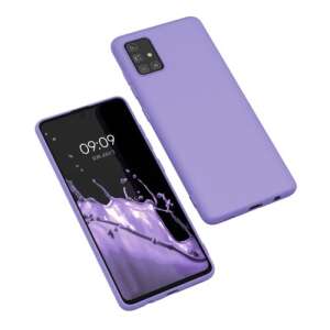Kwmobile silicone case for Samsung Galaxy A51, purple, front and back view - Kwmobile