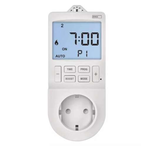 EMOS programmable thermostatic socket with timer function, white