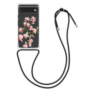 Калъф kwmobile с шнур за Google Pixel 6, прозрачен калъф с флорален дизайн - Технически статии и електроника
