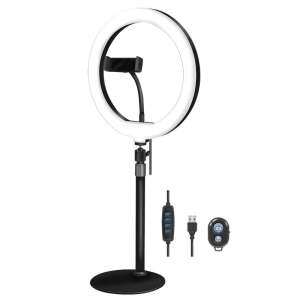 Logilink LED ring light with smartphone holder, stand, remote control and USB cable - LED Ring Light & Ring Lamp