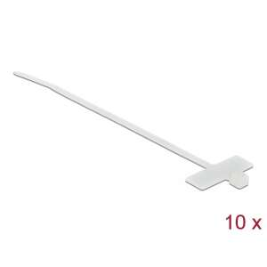 Delock Kabelbinder mit Etikett Hx 100 x B 2,5 mm, 10 Stück weiß 51074489 Kabelbinder