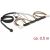 Delock Mini SAS HD x 4 SFF 8643 Stecker &gt; 4 x SAS 29 Pin SFF 8482 Buchse Kabel, 0,5 m 83777035