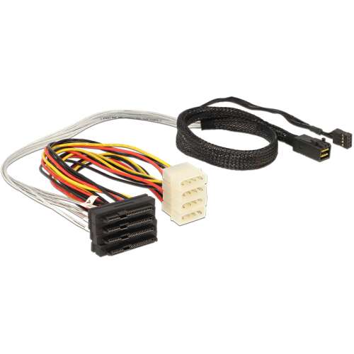 Delock Mini SAS HD auf 4x SAS 29-Pin SFF-8482 Kabel, 0,5 m