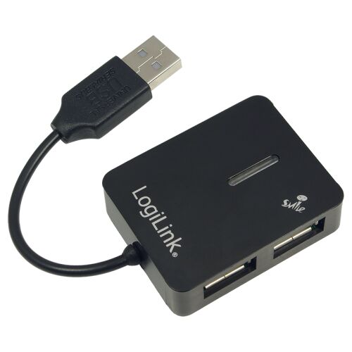 LogiLink Smile USB 2.0 4 portos hub, fekete
