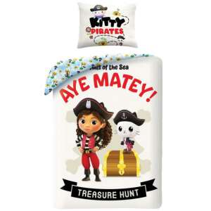 Kitty Pirates bedding set, 140x200cm duvet cover and 70x90cm pillowcase, featuring Gabby and her cat, perfect for kids who love the show - Interior design
