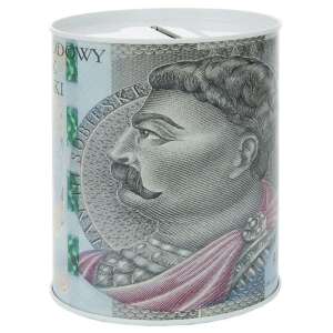 Kovová pokladnička s obrázkom poľského bankovky zloty - Pokladničky