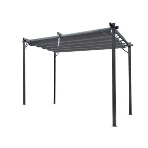Kerti Pergola Alumínium 3x3m Szürke, kültéri árnyékoló - Pergola