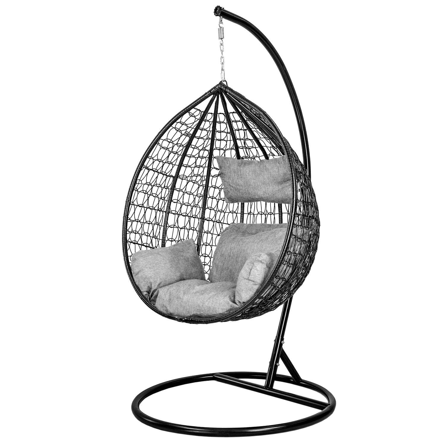 Cocoon nagyméretű kerti Függőfotel - egyszemélyes - Többféle párnával #fekete