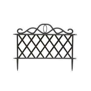 Black plastic garden fence, 45x35 cm, decorative, diamond pattern, for flower beds, paths, lawns - Garden Edging