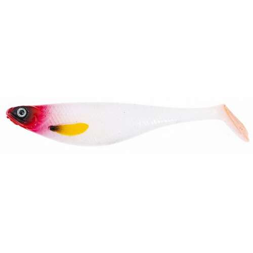 Jaxon Intensa Hegemon Maxi Soft Lure, 13cm, fehér, piros és sárga akcentussal - Gumicsali és twister
