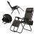 Springos Zero Gravity fekete dönthető kerti szék oldalsó tárolóval