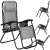 Springos Zero Gravity chair with cup holder, gray, multiple views