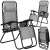 Springos Zero Gravity chair with cup holder, gray, multiple views