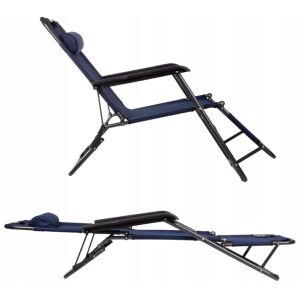 Springos kerti Napozószék, összecsukható, 120kg - Sötétkék
