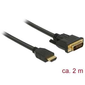 Delock HDMI to DVI 24+1 bidirectional cable, 2 meters - DVI Adapter