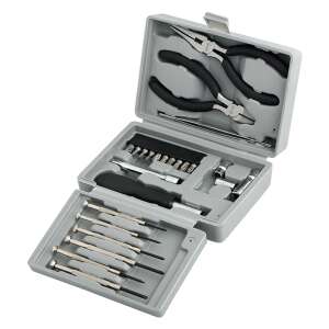 LogiLink Tool Set, 25 piece tool kit, open case showing all tools - Logilink
