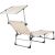 Back view of Springos beige sun lounger with adjustable backrest and canopy