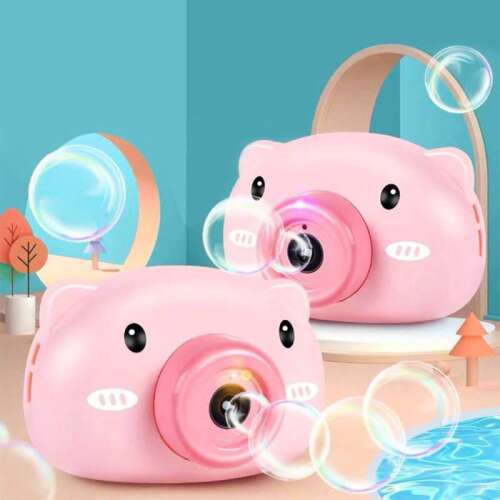 Rózsaszín malac formájú automata buborékfújó, sok buborékot fúj, világít és zenél, nagyszerű gyerekeknek