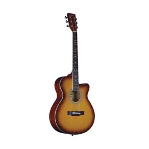 IdeallStore® classic guitar, 95 cm, wood, Cutaway, orange, with stand - Art & Craft