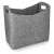 Navaris felt storage basket, grey, side view