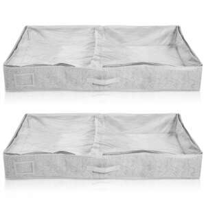 Navaris under bed storage box set, 2 pack, grey, 91 x 54 x 13.5 cm, 66 liters - Navaris