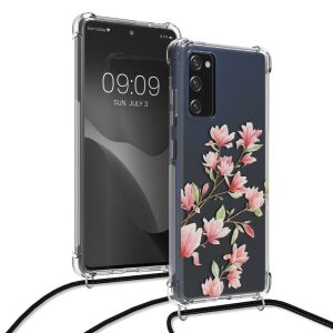 Kwmobile Samsung Galaxy S20 FE прозрачен флорален калъф за телефон с връзка за врат - Технически статии и електроника