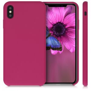 kwmobile iPhone XS Max Purple Silicone Case - Front and Side View - Nonbrand Phone Case