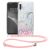 Kwmobile Samsung Galaxy A50/A50s/A30s clear floral phone case with lanyard front view