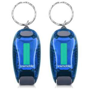 kwmobile 2 pack LED safety lights with keychains, blue - Bicycle Light