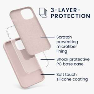 Kwmobile pinke iPhone 13 Mini Hülle mit 3-Schicht-Schutz - Handyhüllen