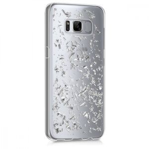 kwmobile Samsung Galaxy S8 silver flakes design clear phone case - Phone Case
