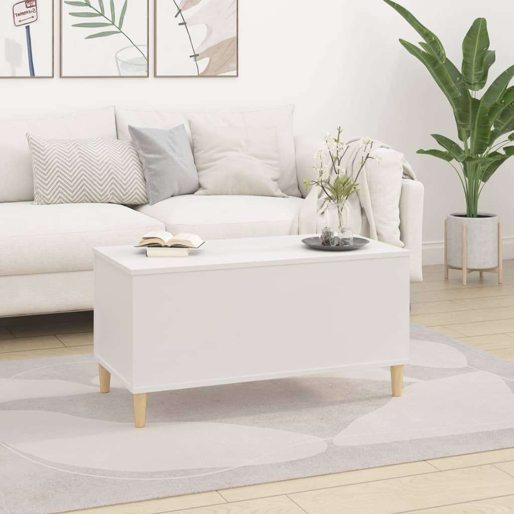 Fehér szerelt fa dohányzóasztal 90x44,5x45 cm