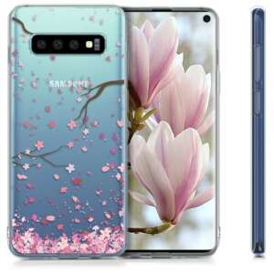 Samsung Galaxy S10 Handyhülle mit Kirschblüten-Design, transparente TPU Silikonhülle, Schutzhülle, kwmobile - Handyhüllen