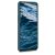 kwmobile OnePlus Nord blue silicone case on phone with ocean wallpaper