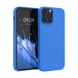 kwmobile iPhone 12 Pro Max blue silicone case front and back view - Nonbrand Phone Case