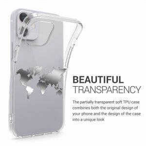 kwmobile clear iPhone 12 mini case with world map design - Nonbrand Phone Case