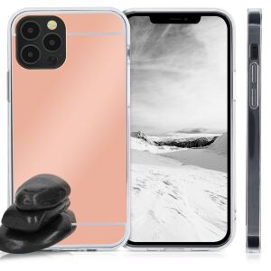kwmobile iPhone 12/12 Pro rose gold mirror case collage - Phone Case