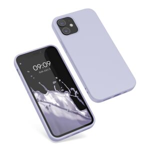 Ukośny widok fioletowego silikonowego etui kwmobile iPhone 12 mini - Nonbrand Kontakty telefoniczne