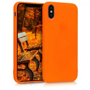 kwmobile iPhone XS Orange Silicone Case on Phone - Nonbrand Phone Case