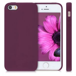 kwmobile iPhone 5/5s/SE Bordeaux Purple Silicone Case on Phone - Nonbrand Phone Case