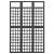 Fekete 3 paneles tömör fenyőfa térelválasztó/lugasrács 121x180cm 51195101}