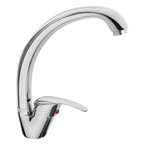 Egykaros konyhai csaptelep, króm kivitel, magas ívű kiöntő, forgatható kiöntő - Nonbrand Csaptelep