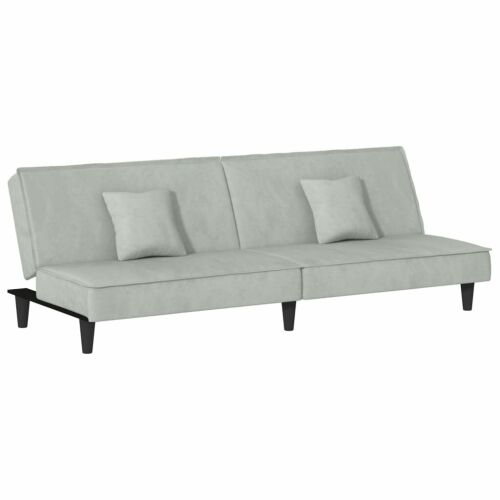 vidaXL Bársony Kanapéágy - Világosszürke - 200cm