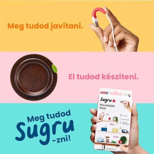 tesa Sugru formovateľné lepidlo, 3 balenia, biele, fixácia, lepenie, tvorba, oprava, utesnenie, vodotesné, odolné voči teplu a chladu, elektrická izolácia
