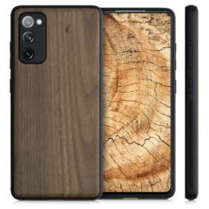 kwmobile wood case for Samsung Galaxy S20 FE, brown, protective cover - Phone Case
