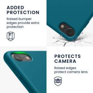 kwmobile iPhone 7/8/SE (2020) blue silicone case camera protection - Nonbrand Phone Case